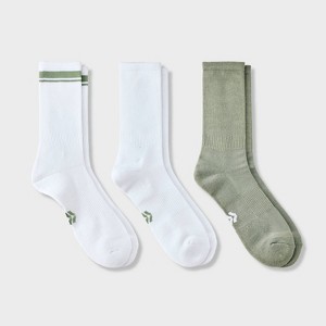 Men's Striped Tonal Varsity 3pk Crew Socks - All In Motion™ 6-12 - 1 of 2