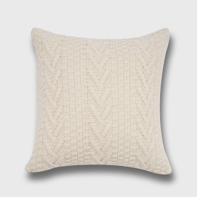 White knit deals throw pillow