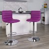 Emma and Oliver Modern Vinyl Adjustable Height Barstool with Horizontal Stitch Back, Set of 2 - 2 of 4