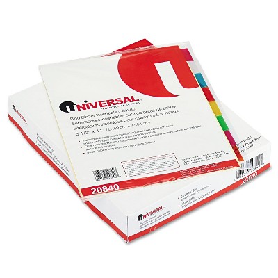 UNIVERSAL Economical Insertable Index Multicolor Tabs 8-Tab Letter Buff 24 Sets/Box 20840