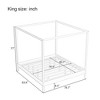 Queen/King Size Four Poster Platform Bed, Solid Wood Canopy Bed Frame, No Box Spring Needed - ModernLuxe - 3 of 4