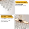 Garvee Crystal Chandelier Hanging Pendant Light Fixture 10 E20 Bulbs Required for Entryway Living Corridor Closet Gold - 3 of 4