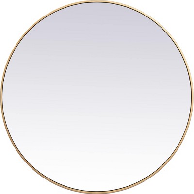 Elegant Lighting Metal frame round mirror 39 inch in Brass