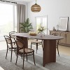 PexFix 67" Oval Dining Table Farmhouse Wood Kitchen Table for 4-6 with Arc-Shaped Edge Top and Curved Shape Base for Living/Dining Room in Walnut - 3 of 4