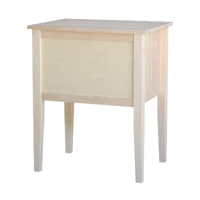 White Wood Rectangular Accent Table with Storage