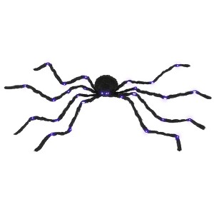 HOMCOM Light-Up Oversized Spider, Outdoor Halloween Decoration with Light Up Bendable Legs - 1 of 4