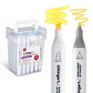 KINGART PRO Double-Ended Markers 24 Bright Colors - 1 of 4