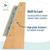WildKin Vegan Leather Kids' Original Sling Bookshelf Natural Wood with Blue: 4 Shelves, MDF Frame, Ages 3-10, 24" Height - 4 of 4