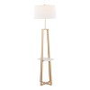 LumiSource Cosmo Shelf Contemporary/Glam Floor Lamp in White Marble and Gold Metal with White Linen Shade: Elegant Design, UL Listed, 60W - 2 of 4