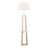 LumiSource Cosmo Shelf Contemporary/Glam Floor Lamp in White Marble and Gold Metal with White Linen Shade: Elegant Design, UL Listed, 60W - image 2 of 4