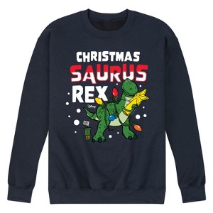 Men's - Toy Story - Christmas Saurus Rex Graphic Fleece Sweatshirt - 1 of 4