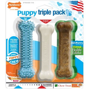 Nylabone Puppy Chew Variety Pack - 3 count - Pack of 24 - 1 of 1