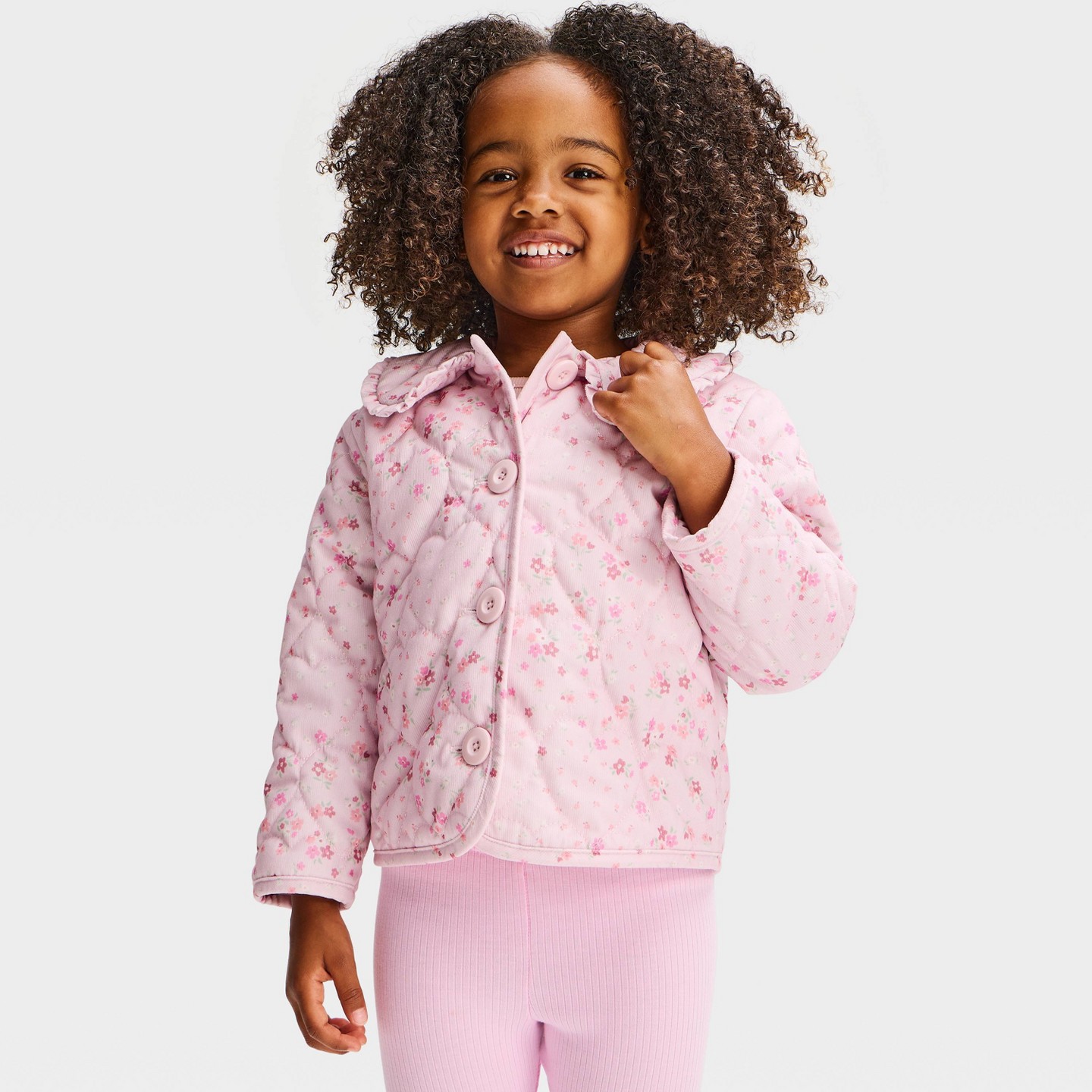 Куртка Cat & Jack Ruffle Collar Jacket для девочек-малышей, цвет: Розовый — фото 1