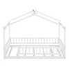 Twin Size Wooden House Bed with Fence for Kids, Teens - 3 of 4