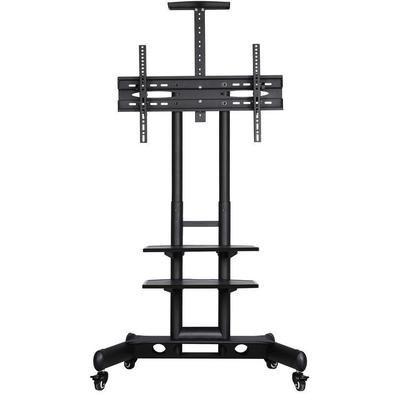 Yaheetech Adjustable Mobile TV Stand Rolling TV Cart with Wheels Black, 1 of 11