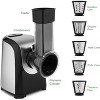 Homdox 150W Electric Cheese Grater Slicer Shredder, Professional Kitchen Chopper Salad Maker, One-Touch Control + 5 Free Attachments - 3 of 4