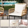 Outdoor Patio Conversation Set, Wicker Furniture Set with Coffee Table Cushions, Outdoor Sectional Sofa for Balcony, Backyard, Deck - 3 of 4