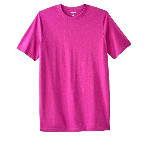 KingSize Men's Big & Tall Lightweight Longer-Length Crewneck T-Shirt - 2XL,  Pink