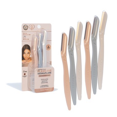 Finishing Touch Flawless Dermaplane Facial Exfoliator and Hair Remover for Women - 6ct