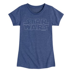 Girls' - Star Wars - Logo Outline Fitted Short Sleeve Graphic T-Shirt - 1 of 4