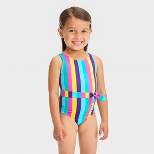 Toddler Girls' Striped Belted One Piece Swimsuit - Cat & Jack™