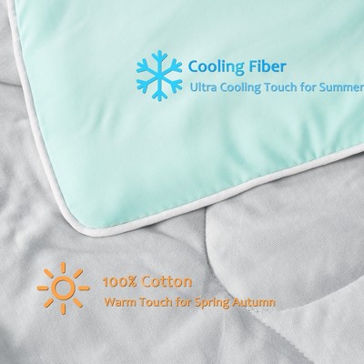 Aqua Reversible Cooling Blanket, Lightweight Summer Comforter, 50x60 inches