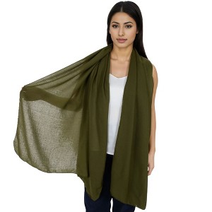 Anna-Kaci Womens Lightweight Chiffon Long Fashion Scarves Solid Color Fall Wrap Shawls - 1 of 4