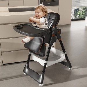 KTMBDW High Chair, 5 in 1 Convertible High Chairs for Babies and Toddlers with 5-Point Safety Harness,Foldable High Chair for Space-Saving - 1 of 4