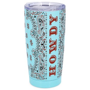Elanze Designs Howdy Paisley Bandana Country Cowboy Wrap-Around Design 20 Ounce Stainless Steel On-The-Go Coffee Mug, Thermal Travel Tumbler with Leak - 1 of 4
