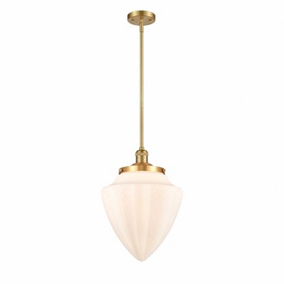 Bullet - 1 Light Stem Hung Mini Pendant In Traditional Style-16 Inches Tall and 12 Inches Wide
