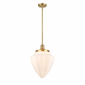 Bullet - 1 Light Stem Hung Mini Pendant In Traditional Style-16 Inches Tall and 12 Inches Wide - 1 of 1