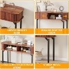 47" Fluted Console Table with Drawers, Narrow Entryway Tables with Storage and Shelves, Sofa Table Behind Couch for Hallway, Living Room, Office - 4 of 4