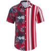 Clearlove Men's Hawaiian Sets Floral Printed Short Sleeve Button Down Shirts Drawstring
 Shorts Casual Outfits - 3 of 4