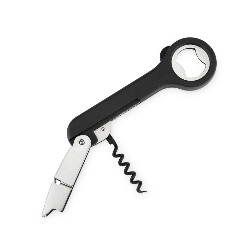 HOST Double Hinged Corkscrew, Black Bottle Opener and Foil Cutter, Wine Key, Bar Accessories, 6 of 12