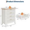 Fluted 4 Drawers Dresser for Bedroom, 35.4" Tall Chest of Dressers for Closet, 4 Fluted Drawers with Metal Handle - 2 of 4