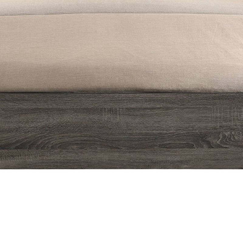 87&#34; Queen Bed Avantika Bed Fabric Rustic Gray Oak - Acme Furniture, 2 of 10
