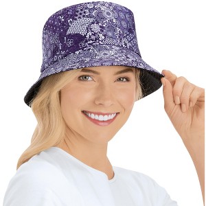 Collections Etc Stylish Mixed Print Reversible Brimmed Hat - 1 of 4
