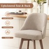 Bekrvio 26" Counter Height Swivel Bar Stools Set of 1/2/3/4–Mid-Century Barstools with Backs, Linen Upholstered & Wood Legs, for Kitchen Island - 4 of 4