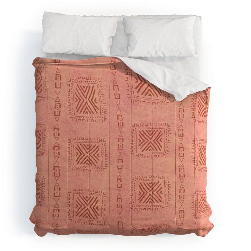 Deny Designs Schatzi Brown Mudcloth Comforter Set Terracotta, 1 of 8