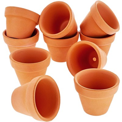 Juvale 10 Pack Terra Cotta Clay Pots, Small Plant Pots, Planters for Succulent & Cactus, 1.9 x 1.9 x 1.5"