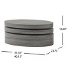 31.5" Matte Black Rotating Oval Coffee Table with Swivel Expandable Layers,Modern Gray Low Profile Center Table for Living Room-Baofuwish - 4 of 4