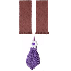 REGALWOVEN 3 Pcs Soft Absorbent Decorative Hand Towel for Bathroom, Kitchen, Hotel - 1 of 4