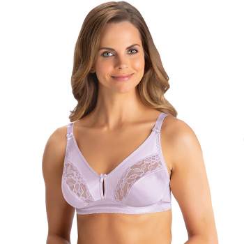 Collections Etc Front Hook Closure Exquisite Form Support Bra 42c White  Full Coverage Bras : Target
