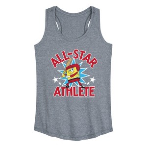 Women's - SpongeBob SquarePants - American All Star Graphic Racerback Tank - 1 of 4
