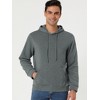 Lars Amadeus Men's Pullover Solid Long Sleeves Hooded Sweatshirts with Pocket - 3 of 4