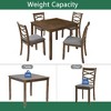Lyngins 5-Piece Modern Wooden Dining Table Set for 4 People– Square Table & 4 Upholstered Chairs, X-shaped Backrest Kitchen Table Set for Living Room - 4 of 4