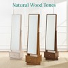 Best Choice Products 360 Swivel Standing Mirrored Jewelry Cabinet, LED-Lit Makeup Organizer w/ Mirror - Coastal White - 3 of 4