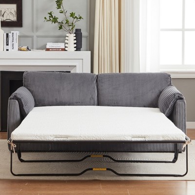 Whisen Corduroy Sleeper Sofa Bed & Recliner Sofa, Multi-Functional Pull Out Futon