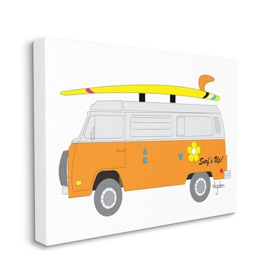 Stupell Industries Retro Orange Beach Cruiser Surf Sport