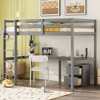 NicBex Twin Solid Wood High Loft Bed with Ladder & Built-in Desk,Modern Storage Bed Frame for Kids Room,Bedroom - 3 of 4